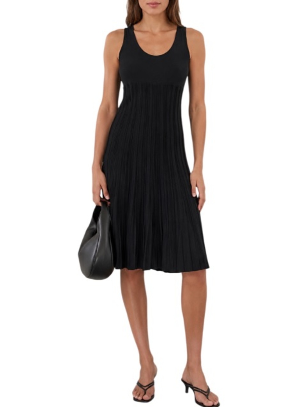Proenza Schouler Black Sleeveless Cotton Silk Blend  Dress